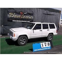 1999 JEEP CHEROKEE 4X4 4WD ~ 194,944 MILES VIN: 1J4FF68S6XL534592, SUV, 4WD, I6, 4.0L, WHITE, A/C CO