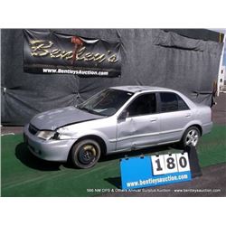 2000 MAZDA PROTEGE ~ 196,216 MILES VIN: JM1BJ2213Y0287286, SEDAN, FWD, I4, 1.8L, SILVER, WINDSHIELD 