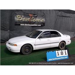 1996 MITSUBISHI GALANT ~ 195,719 MILES VIN: 4A3AJ46GXTE406997, SEDAN, FWD, I4, 2.4L, WHITE, WINDSHIE