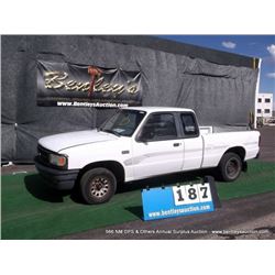 1994 MAZDA B3000 PICKUP ~ 180,909 MILES VIN: 4F4CR16U6RTM03311, PICKUP, RWD, V6, 3.0L, WHITE, A/C DE