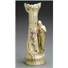 Image 1 : Royal Dux Gilt Decorated Figural Porcelain Vase, 1900-1918, The elongated body molded with oa...