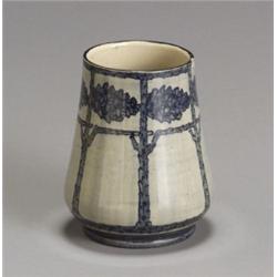 Newcomb Pottery High Glaze Vase, Decorated by Ester Huger Elliott, Circa 1900, The squat cyli...