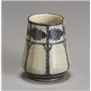 Image 1 : Newcomb Pottery High Glaze Vase, Decorated by Ester Huger Elliott, Circa 1900, The squat cyli...