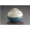 Image 1 : Covered Landscape Lidded Jar, Wayne Higby, Circa 1975, The bulbous raku-fired glazed earthenw...