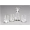 Image 1 : Cased Etched Glass Seven-Piece Old Fashioned Set, Retailed by Hunting World, Modern, Consisti...