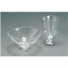 Image 1 : Steuben Clear Glass Bowl and Vase, Designed by George Thompson, The first, possibly a Tricorn...