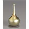 Image 1 : Tiffany Favrile Glass Vase, Circa 1912, The bulbous gold body continuing to a narrow cylindri...