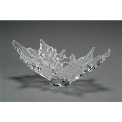 Lalique Molded and Frosted Glass +ChÉne ' Center Bowl, Designed by Marc Lalique, Model Introduc...