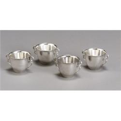 Set of Eight Danish Sterling Demitasse Cups, Georg Jensen, Since 1945, Each impressed on base...