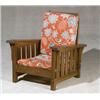 Image 1 : American Arts & Crafts Morris-Style Oak Armchair, Unmarked. Seat lacking slats., $400-$600...