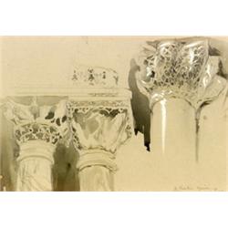 John Ruskin (British 1819-1900), Study of Venetian Columns, Signed J. Ruskin, located Venice...