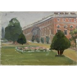 Elizabeth Fisher Clay (British 1871-1938), Two Works, A. Hampton Court, Signed E.F. Clay, t...