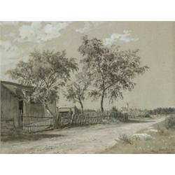 Philipp RÜth (German 1841-1921), Landscape with Country Lane, Signed Ph. RÜth, located Germ J...