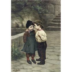 A. Richter (Probably German, Late 19th-Early 20th Century), Young Secrets, Signed A. Richter...