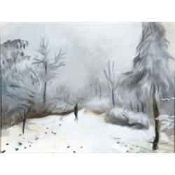 Josef Dubrowsky (Austrian 1889-1962), Figures in a Winter Landscape: A Pair of Works, Each si...