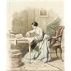 Image 1 : Johannes Vetten (Dutch 1827-1866), Dressmaker Working at a Table, Signed J. Vetten and dated...