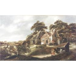 Manner of Albert Meyering (Dutch 1645-1714), Village Life, Inscribed with indistinct artist '...