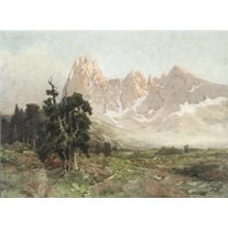 Ivan Fedorovich Choultse (Russian 1877-1932), Alpine Landscape, Signed Choultse l.r., Oil o...