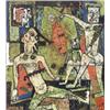 Image 1 : Mohan Samant (Indian 20th Century), Abstract Figural Group, Unsigned, Oil on canvas, 38 x...