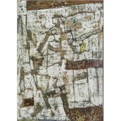 Mohan Samant (Indian 20th Century), Untitled, Signed M. Samant and dated 53 l.c., Mixed med...