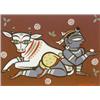 Image 1 : Jamini Roy (Indian 1887-1972), Lord Shiva and Nandi with Llama: Two Works, Each signed in Hin...