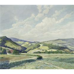 Eduardo Schlageter (Venezuelan b. 1893), Wildflower Fields and Rolling Hills, Signed E. Schla...