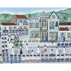 Jean Baptiste Jean (Haitian 20th Century), The Saint HonorÄ Day Procession, Signed Jn. B. Jea...