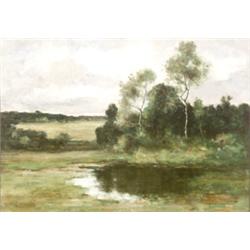 Max Weyl (American 1837-1914), Landscape with Pastures and Pond, Signed Max Weyl l.l., Oil...