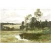 Image 1 : Max Weyl (American 1837-1914), Landscape with Pastures and Pond, Signed Max Weyl l.l., Oil...