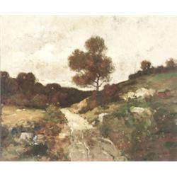 Max Weyl (American 1837-1914), Autumn Landscape with Road, Signed Max Weyl l.r., Oil on can...