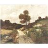 Image 1 : Max Weyl (American 1837-1914), Autumn Landscape with Road, Signed Max Weyl l.r., Oil on can...