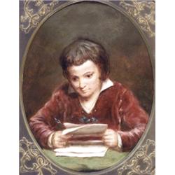 Attributed to Charles Bird King (American 1785-1862), The Studious Boy, Unsigned; titled and...