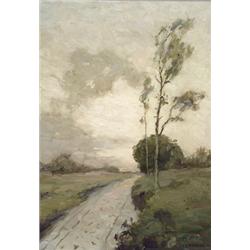 Clark Summers Marshall (American 1861-1944), Rural Maryland Landscape with Winding Road, Sign...