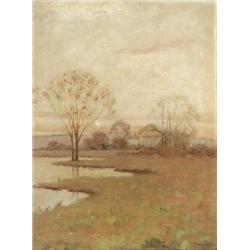 Clark Summers Marshall (American 1861-1944), Rural Maryland Landscape at Sunset, Signed C.S....