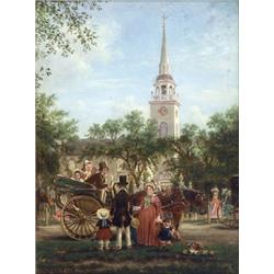 Edward Lamson Henry (American 1841-1919), Going to Church, Signed E.L. Henry and dated 1871 l...