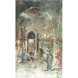 Douglas Arthur Teed (American 1864-1929), Morrocan Market Scene, Signed Douglas Arthur Teed a...