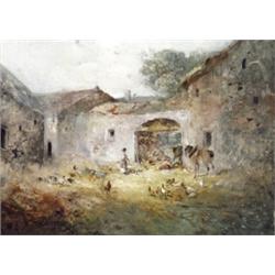 Douglas Arthur Teed (American 1863-1929), Farmyard, Signed Douglas Arthur Teed and dated 1900...