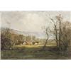 Image 1 : Douglas Arthur Teed (American 1863-1929), Autumn Landscape with Farmhouse in a Clearing, Sign...