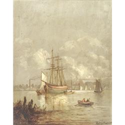 Arthur Parton (American 1842-1914), Ships in a Harbor, Signed A. Parton and dated indistinctl...