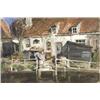 Mathias J. Alten (American 1871-1938), Washerwoman Beside a Cottage, Signed M. Alten and loca...