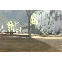 John Zwara (American b. 1880), Shady Landscape, Signed Zwara and dated 1934 l.l., Gouache o...