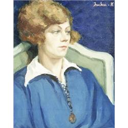 Kyohei Inukai (American 1913-1985), Portrait of Kate, Signed Inukai-K u.r. and inscribed Kate...