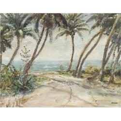 Max Kuehne (American 1880-1968), Path to the Beach, Signed with estate stamp Kuehne l.r., O...