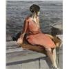 Image 1 : Edmund Quincy (American 1903-1997), Lady in Pink on a Dock, Unsigned; also with estate stamp...