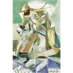 Vaclav Vytlacil (American 1892-1984), Girl with Cat, Signed and dated 1946 l.r.; also located...