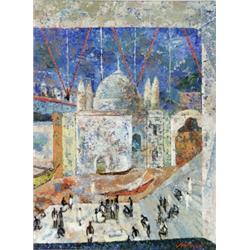 Mitchell Jamieson (American b. 1915), Indian Temple, Signed Jamieson l.r., Oil on board,...