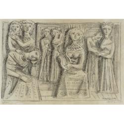 Massimo Campigli (Italian 1895-1971), Lira Divina (Meloni & Tavola 62), Lithograph, 1944, sig...