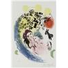 Image 1 : Marc Chagall (Russian-French 1887-1985), Lovers with Red Sun (Mourlot 285), Lithograph in col...