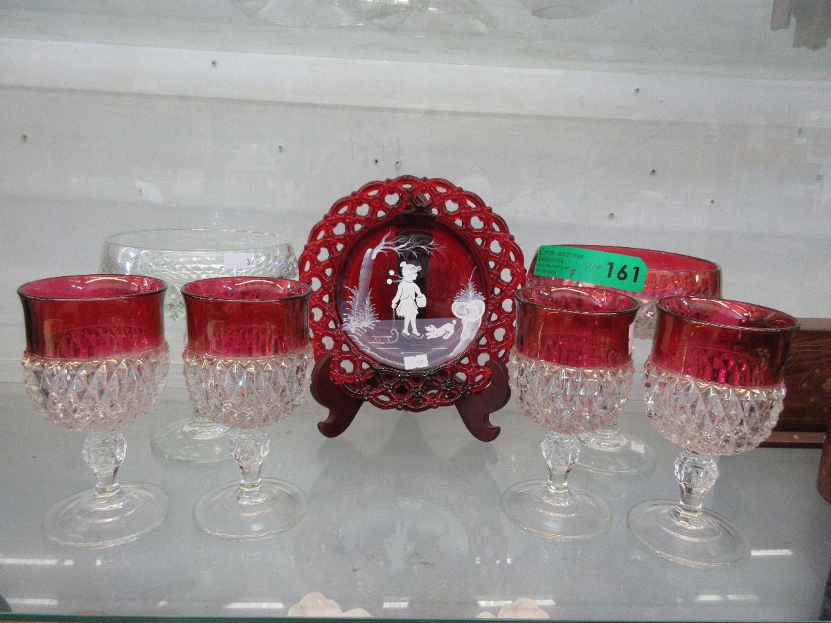 7 Piece Ruby & Flash Glass lot