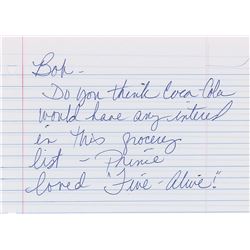 prince handwritten grocery list handwritten grocery list